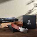 Zitahli Belt Men, Ratchet Belt Dress with 1 3/8" Premium Leather,Slide Belt with Easier Adjustable Automatic Buckle (Black)