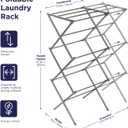 BLACK+DECKER 3 Tier Expandable Collapsing Foldable Laundry Rack for Air Drying Clothing, Space Saving Heavy Duty Lightweight Metal Drying Rack(Silver)