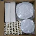 Nervure 700PCS Gold Plastic Plates - Gold Plastic Dinnerware Sets for 100 Guests - 200 Disposable Plates, 300 Silverware, 100 Cups, 100 Napkins for Wedding & Party & Thanksgiving (White and Gold)