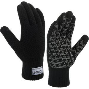 ViGrace Winter Warm Touchscreen Gloves for Men and Women Touch Screen Fleece Lined Knit Anti-Slip Wool Glove