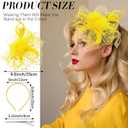 Yunsailing 8 Pcs Fascinators Hats for Women Tea Party Derby Hats Veil Feathers on a Headband and a Clip