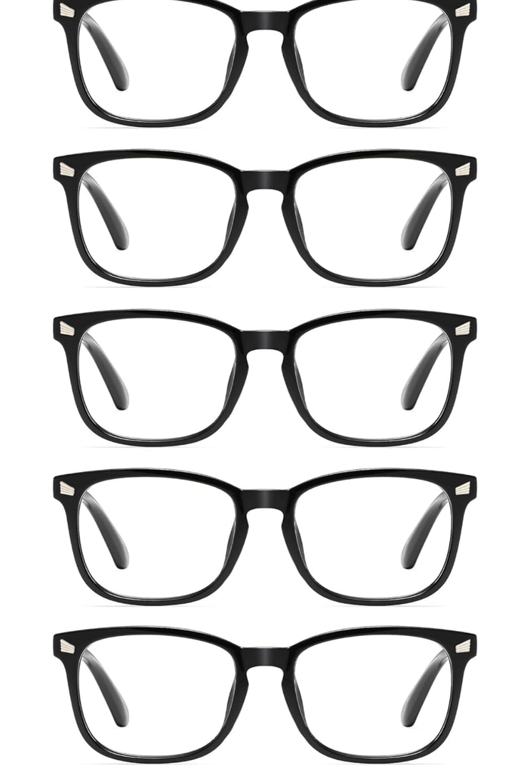 CCVOO Reading Glasses for Women/Men, Eyeglasses, Blue Light Readers for Women/Men, Computer Eye Glasses, Cheaters, 1.75×, 5 PCS