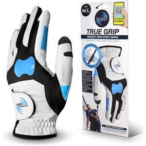 ME AND MY GOLF True Grip Training Golf Glove - Perfect Grip Every Swing, Includes Instructional Training Videos, Fix Your Slice and Improve Your Grip, Golf Gloves Men, M/L