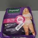 Depend Night Defense Adult Diapers, Incontinence & Postpartum Bladder Leak Underwear for Women, Disposable, Overnight, Extra-Large, Blush, 12 Count