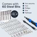 60-in-1 Precision Screwdriver Set - Magnetic Electronics Repair Tool Kit with Flexible Extension Rod and Storage Case - Micro Screwdrivers for PC, Laptop, Smartphone, Console, and Eyeglasses