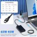 65W USB C Laptop Charger Compatible with HP Spectre X360,Spectre,Elitebook x360,Elitebook,Envy,Omnibook,Chromebook,Dragonfly,Elite x2,Zbook,ProBook Travel Type C AC Adapter Power Cord Supply
