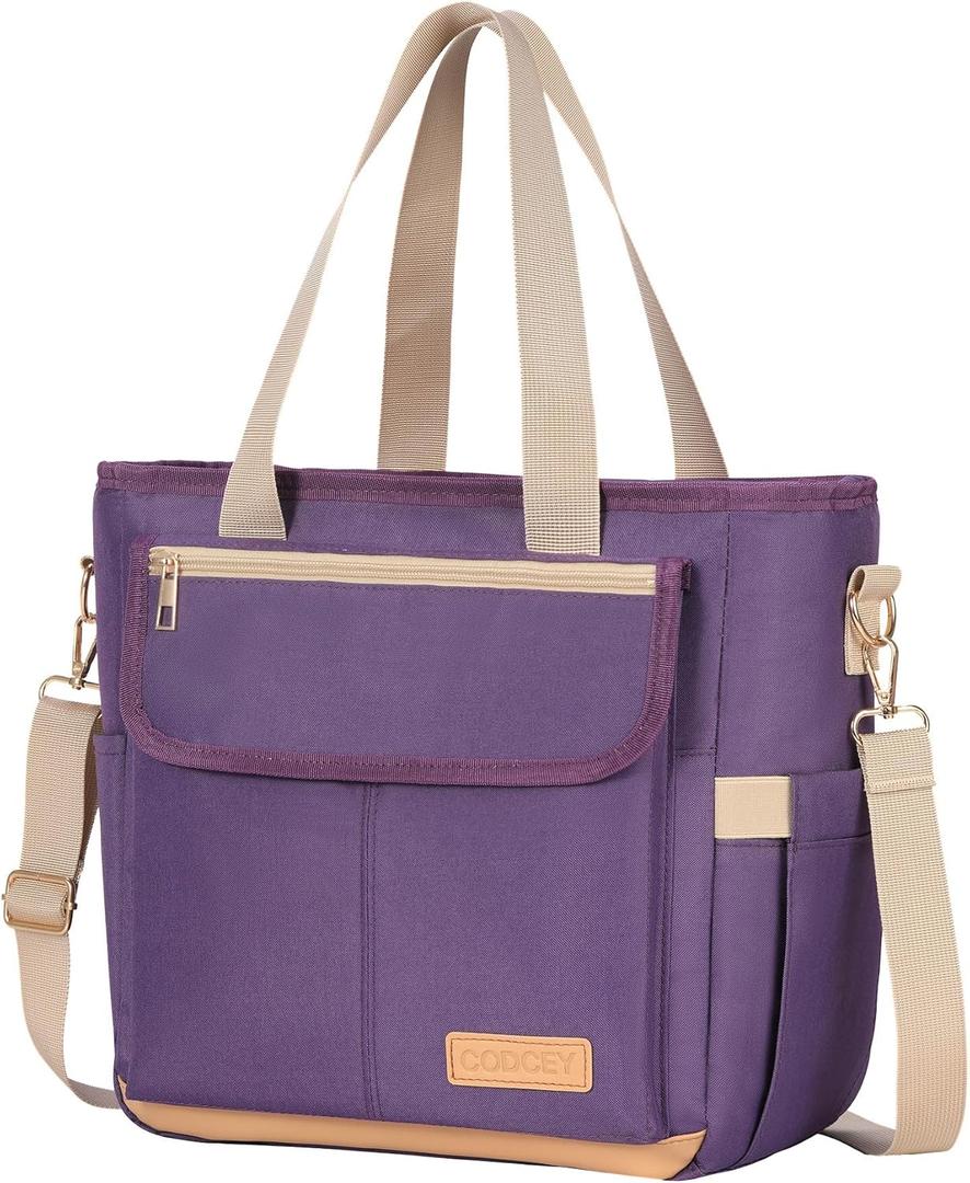 Lunch Box Lunch Bag Women, Leakproof Insulated Lunch Cooler Bag for Women, Large Lunch Tote Bags Adults(Purple,16.2L)