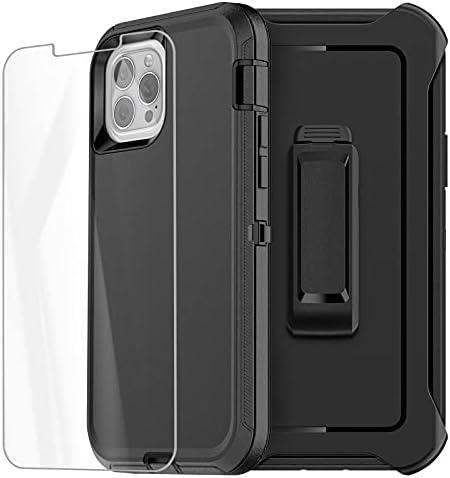 AICase for iPhone 13 Pro Max Case with Belt-Clip Holster, Screen Protector, Heavy Duty Protective Phone Case, Military Grade Full Body Protection Shockproof/Dustproof/Drop Proof Rugged Cover