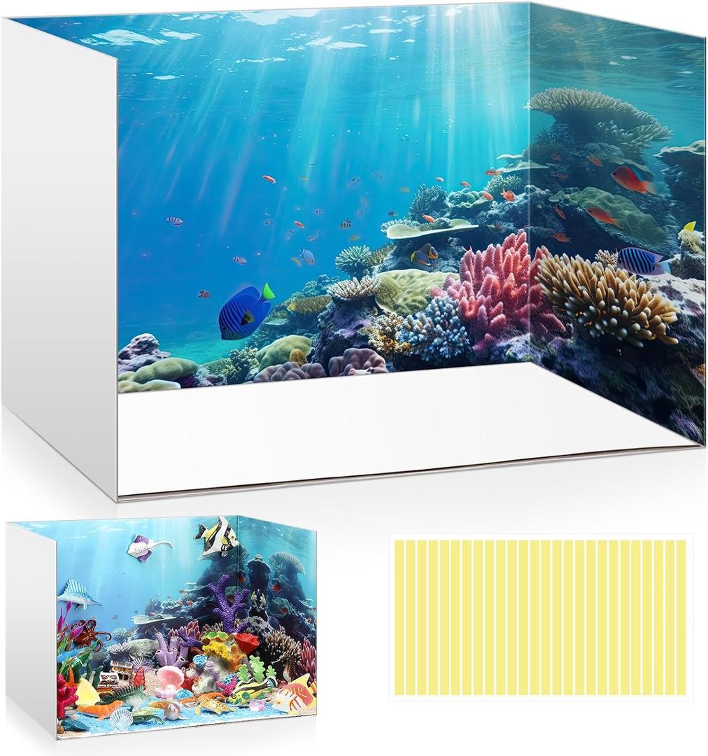 Leinuosen Diorama Kit Project Supplies Display Case Cardboard Diorama Box Cardboard with Double Sided Tapes for DIY Crafts 11.8 x 8.7 x 8.3 Inch (Ocean Animal)