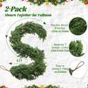 Giegxin 6 ft Christmas Decoration Cedar Garland with Cowbells for Mantel Christmas Real Touch Evergreen Artificial Rustic Garlands for Farmhouse Home Table Centerpieces Fireplace Winter Xmas Decor