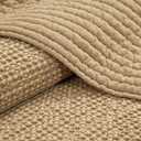 PHF Stone-Washed Waffle Quilt Set King Size (106"x90") - 100% Cotton Cover, 3PC Lightweight Striped Channel Quilted Bedspread with Polyester Fill, Soft Vintage Coverlet for Home Decor, Light Khaki