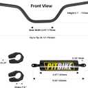 7/8" Pit Bike Handlebars with Foam Pad Motorcycle Handlebars for CRF YZF KXF KLX RMZ DRZ Dirt Bikes, ATV, Quad, E-Bike Mods,T6 Aluminum 7/8 Motorcycle Handlebar Upgrade (Black)