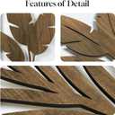 Framed Boho Cutout Carved Wood Wall Art Decor for Living Room, 24x36 Inch, 24" W x 36" H x 3 Pcs