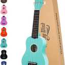 Strong Wind Soprano Ukulele 21 Inch Basswood Ukeleles for Beginners Four Strings Hawaiian Guitar Christmas Ukulele for Adults TeenagersLight Blue