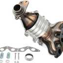 PHILTOP Front Catalytic Converter Compatible with 2001-2005 Civic 1.7L DX/GX/HX/LX/LX Special Edition/Value Package - Replace# 16373, 642281, 40582 Direct-Fit Stainless Steel (EPA Compliant)