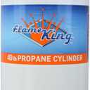 Flame King YSN401 Steel Propane Tank Cylinder With Overflow Protection Device Valve, 40 Lb, White