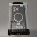 Liquid Silicone Case for iPhone 15 pro MAX with Magnetic Ring Stand, Upgraded Camera Lens Protection, Mil-Grade Drop Shockproof, Anti-Scratch Microfiber Lining Silicone Case (Gray)