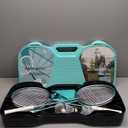 EasyGo Badminton Set, with Net, 4 Racket, 4 Birdies, Portable Storage Box, for Backyards, Outdoor Games, Yard Games