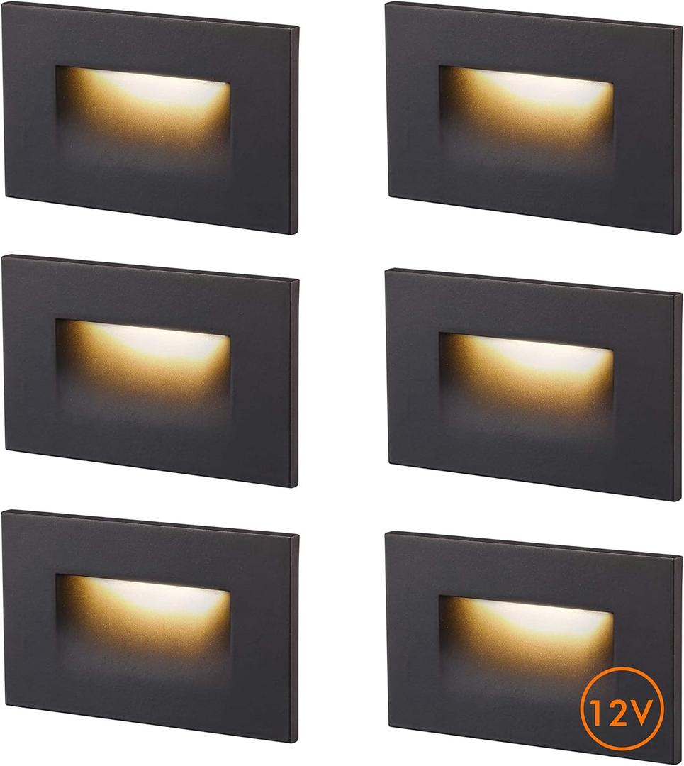 CLOUDY BAY 12V Low Voltage 3 Color Indoor and Outdoor LED Step Light,3000K/4000K/5000K Deck Lights,Stair Light,Oil Rubbed Bronze,Wet Location(Low Voltage Transformer is Required)