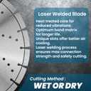 RHAPSODY 14 Inch Laser Welded Diamond Concrete Saw Blade, Segmented Premium Diamond Blade General Purpose Dry/Wet Cutting Concrete, Reinforced Concrete, Masonry, Brick, Block,1"-20mm Arbor
