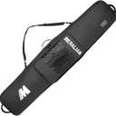 Snowboard Bag for Air Travel, Padded Snowboard Bag Fit Board, Boots, Clothes, Helmet and Gear, Length in 155cm 165cm. (Blk/BLK)