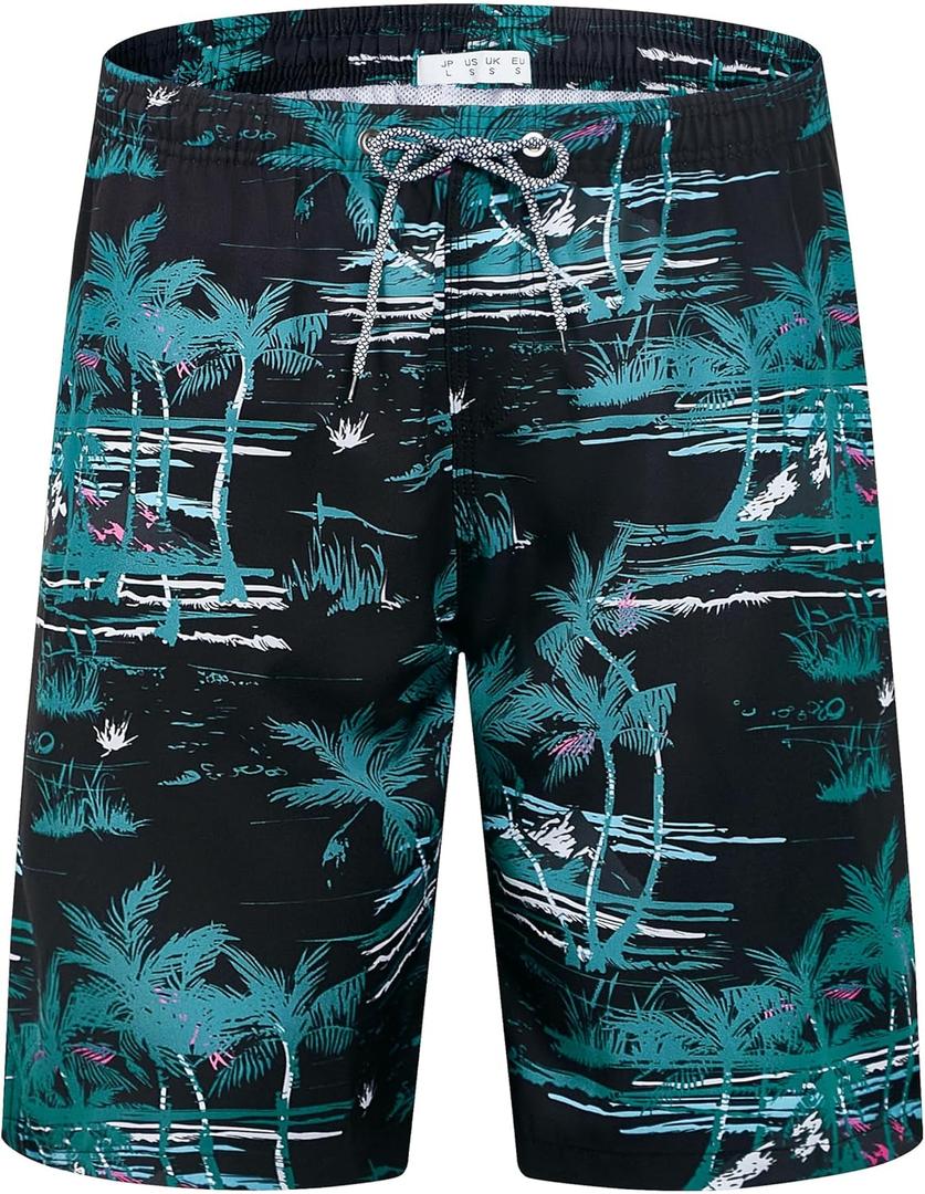 ELETOP Men's Swim Trunks Quick Dry Bathing Suit Swimming Board Shorts Mesh Lining Beach Swimwear (XL)