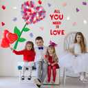 gisgfim 115PCS Valentine's Day Classroom Bulletin Board Set Pink Red Handprint Classroom Decorations Valentine's Day Handprint Bulletin Board Colorful Hand Cutouts for School Home Wall Door Decor