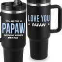 Papaw Tumbler 40oz, Best Pawpaw Gifts From Grandchildren, Papaw Coffee Mug, Unique Gifts From Grandkids, Ideal for Fathers Day, Birthday, Christmas, Gift Ready