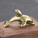 SnowOwl Small Brass Sculpture Solid Metal Statue Ornament Mini Animal Insects Figurine for Home Office Garden Desktop Decor 3PCFish (Gold-8)