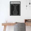 Motivational Canvas Wall Art Decor Inspirational Theme Picture Print Positive Affirmation Zero Talent Quotes Poster Artwork for Home Office Hallway Living Room Framed Ready to Hang [18''W x 24''H]