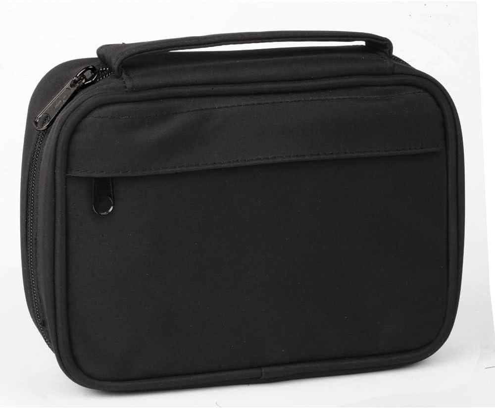 Black Zipper Pocket Microfiber Fabric Paper Back Bible Cover Case with Handle