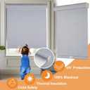 Persilux Custom Blackout Roller Blinds with Texture Fabric - UV Protection, Thermal Insulated, Cordless, For Home and Office Windows, Bluish Grey, Custom Size