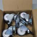 2 inch Swivel Caster Wheels Set of 4 - Heavy Duty Casters for Furniture - No Noise TPR Wheels - with Screws - Total Capacity 880 lbs (2 with Brakes)