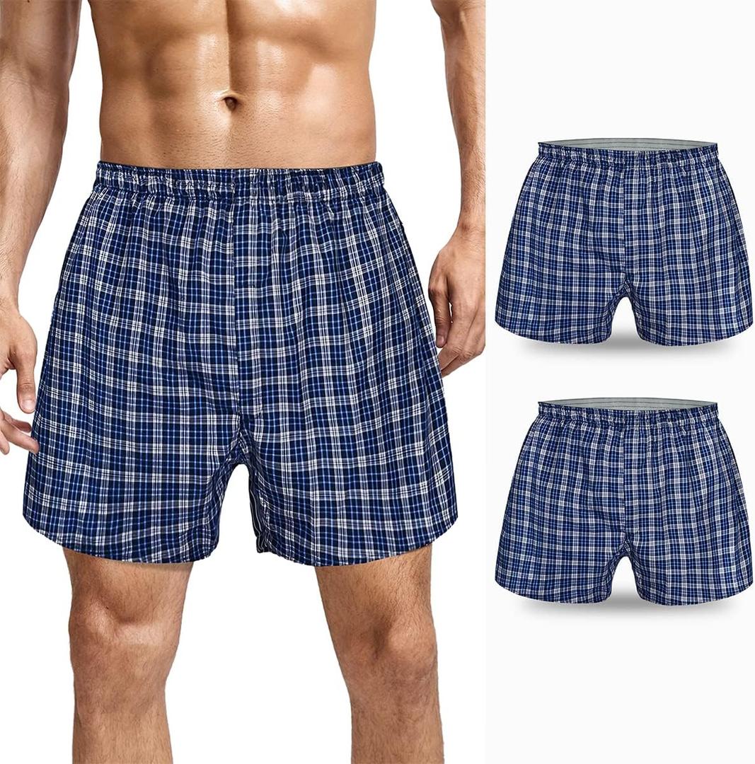 Men's Incontinence Underwear - Washable, Leak Proof with Fly Opening - Protective Panties (Blue, L)