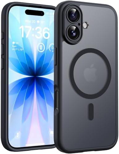 TOCOL for iPhone 17 Case, Compatible with Magsafe, Full Camera Protection, Built-in Magnetic Ring, Drop Protection, Translucent Matte Phone Case for iPhone 17 6.3 inch (Black)