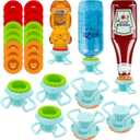6-Pack Bottle Emptying Cap Kit - 3 Sizes, Reusable, Leak-Proof, Upside Down Dispenser for Most Bottles - Easy, Zero Waste, Money Saver (6pcs)