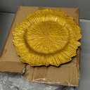 50 Pcs Gold Charger Plates, 13'' Gold Plastic Reusable Dinner Charger Plates, Round Vintage Table Decoration for Wedding, Party & Holiday