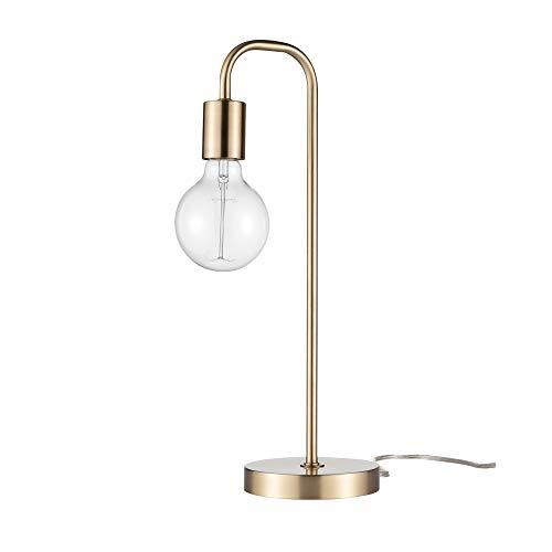 GLOBE Electric 67433 Holden 18" Table Lamp, Matte Brass, Modern, Night Stand, Bedroom Décor, Living Room, Bedside Light