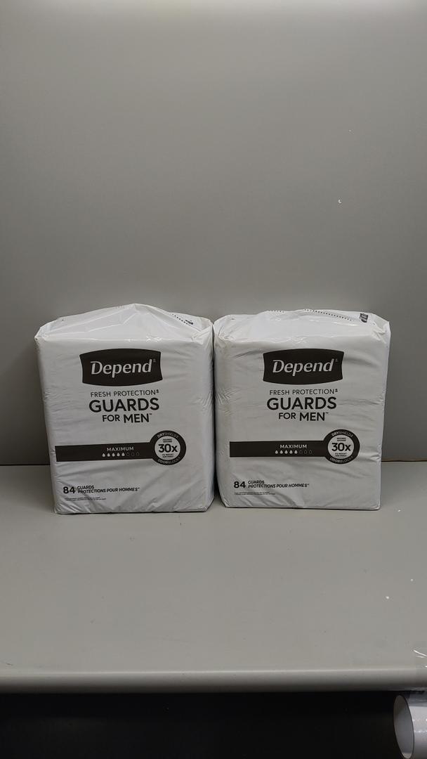 Depend Incontinence Guards / Bladder Control Pads For Men, Maximum, Count of 168 (2 Packs Of 84)