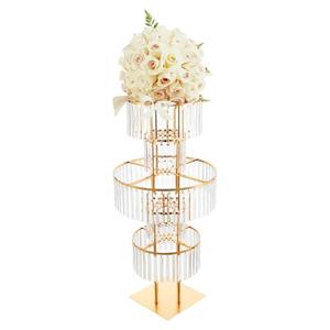 5 Tier Gold Vases Centerpieces Stands 43.3" Tall Crystal Flower Stand Wedding Flower Stand Decor Chandelier Pedestal Stand for Stage.  Missing Parts