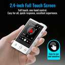 64GB MP3 Player with Sturdy Build & Durable,Aluminum Alloy,Phinistec Portable Mini Bluetooth Music Player with FM Radios,50 Hours Long Battery Life,2.4" Touchscreen,Up to 256GB