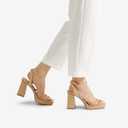 DREAM PAIRS Women's Platform Strappy Heels Open Toe Ankle Strap Square Party Sandals Y2K Dress Shoes