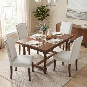 Upholstered Dining Chair Set of 4, Farmhouse Fabric Kitchen Chair, 16.14"D x 14.71"W x 36.61"H