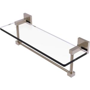 Allied Brass MT-1-16TB Montero Collection 16 Inch Vanity Integrated Towel Bar Glass Shelf, Antique Pewter