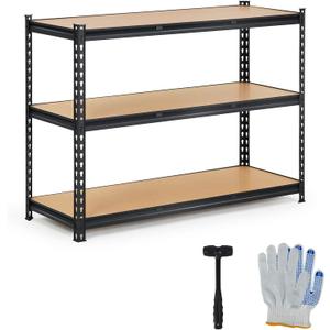 Heavy Duty Garage Shelving Units,3-Tier Adjustable Storage Shelves,48x24x36 in,Loads 1320 LBSS,Adjustable Garage Storage Shelving, Metal Storage Utility Racks Shelf Unit (Black)