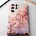  Galaxy S24 Ultra Case,3 in 1 Oil Painting Flower Pattern Heavy Duty Shockproof Protection Silicone Rubber Bumper+Hard Plastic Protective Cover for Samsung S24 Ultra 6.8"