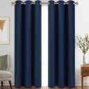 Diraysid Blackout Curtains for Bedroom Grommet Thermal Insulated Room Darkening Curtains (42 x 84 Inch, 2 Panels, Navy Blue)