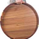 Oversized Round Ottoman Tray,22INCH,Great Round Trays Over Coffee Table Topper,Extra Large Circle Decorative Tray for Living Room,Big Wooden Tray with Handles for Displaying Serving Organizing(Acacia)