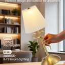 Cordless Table Lamp,Small Desk Lamp with 3 Color,Touch Dimmable Bedsdie Lamps,Bow Lamp with Fabric Shade,LED Night Light for Girls Room Princess Room Decor(Gold)