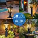 YSN Outdoor Post Lights 2 Pack, 16" Lamp Post Light Fixture, Black Pole Lights Outdoor, Waterproof Lamp Posts Outdoor Lighting with Pier Mount Base, Anti-rust Post Lamps for Outside Yard Garden Garage